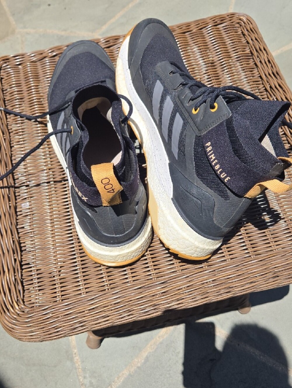 adidas Terrex Black and Tan Mid-Top Trail Sneakers - Picture 15 of 16
